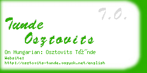 tunde osztovits business card